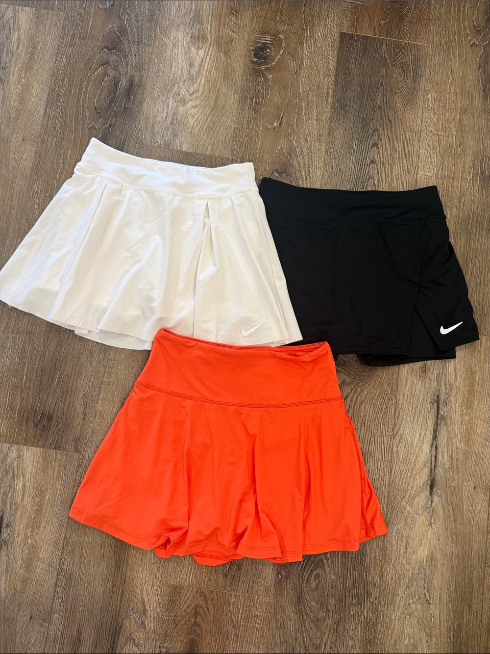 Nike Women's Skorts in White, Black & Bright Orange